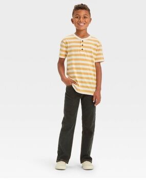 Cat & Jack Boys' Bootcut Five Pocket Pants adjustable waist Mid Rise Denim